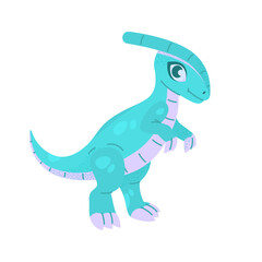 Cute cartoon dinosaur isolated on a white background.