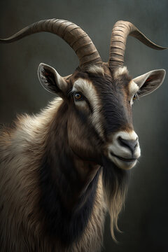 close up of a goat. Generative AI image.