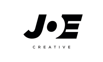 JOE letters negative space logo design. creative typography monogram vector	
