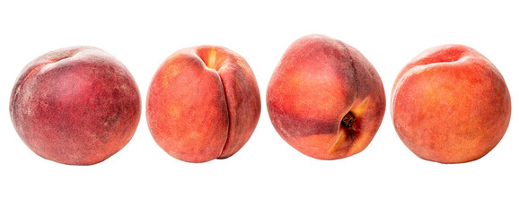 PNG. four ripe pink peaches