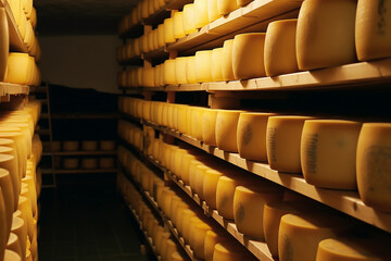 heads of cheese lie on racks in the basement, generative AI tools
