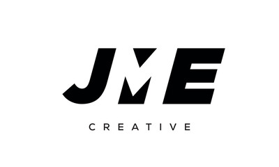 JME letters negative space logo design. creative typography monogram vector	