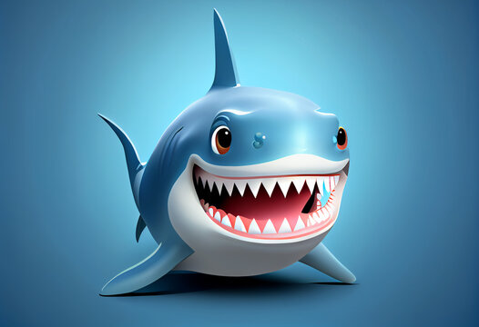 Happy Shark with widely opened mouth