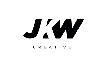 JKW letters negative space logo design. creative typography monogram vector	