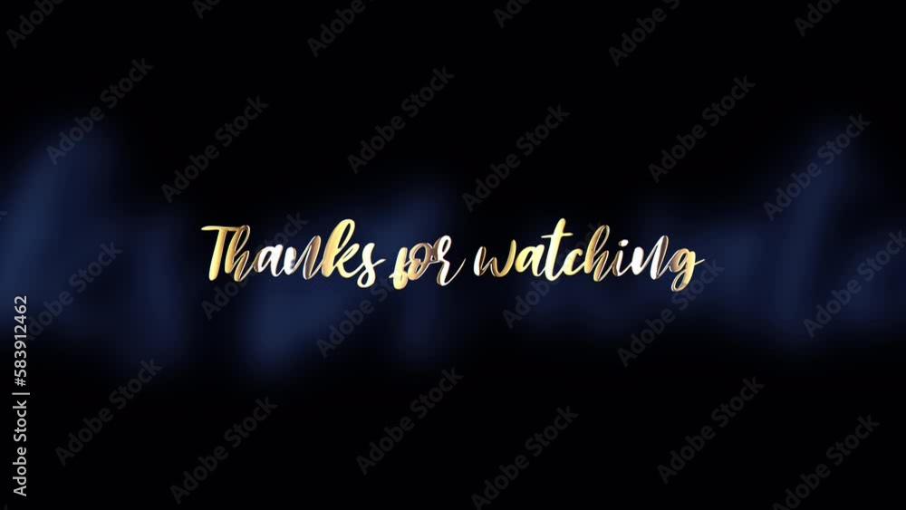 Poster abstract thanks for watching gold text light cinematic title animation background. element for isola