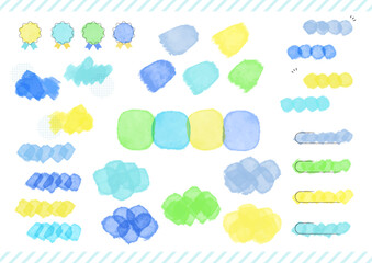 水彩01N_爽やかな夏色水彩見出し吹き出し