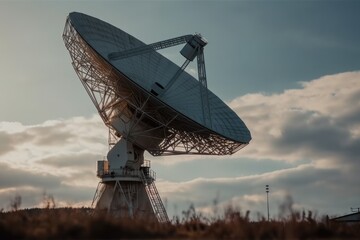 radio telescope at sunset - Created with generative ai