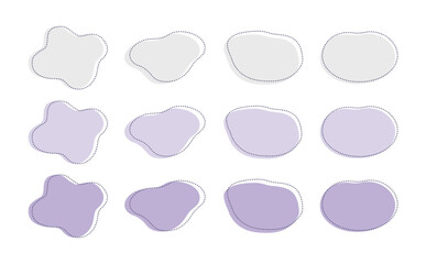 くすみカラーの流体シェイプ12セット　素材　グレー