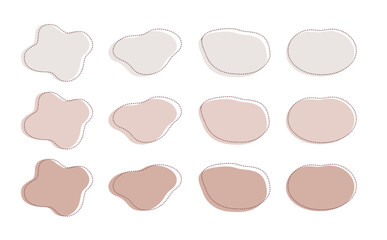 くすみカラーの流体シェイプセット　素材　ベージュ