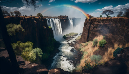 falls panorama, ictoria Falls Zimbabwe and Zambia, waterfall,