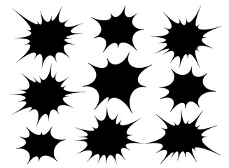 色々な形の漫画風吹き出しのイラスト