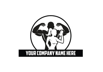 male and Female Gym Logo vector Design