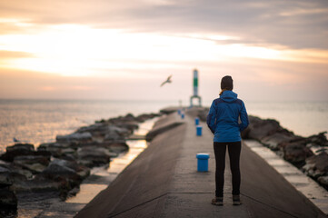 watching sunset from the pier