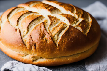 Generative AI of delicious fresh bread on table