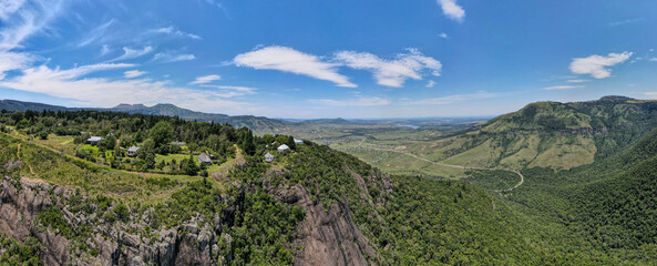 Fototapeta na wymiar Drone view at the countryside of Hogsback on South Africa