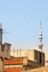 Fototapeta na wymiar Low angle view of weathered buildings in Ahmedabad