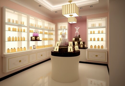 Chanel perfume store fixture modern display counter shop furniture