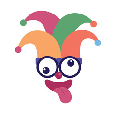 April Fools Day with Jester Hat Illustration 