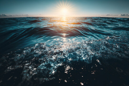 Oceanic Sunburst Ripples - Generative Ai