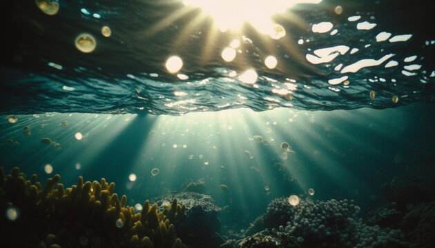 Glittering Ocean Reflections - Generative Ai