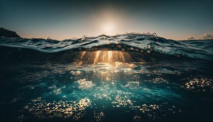 Sparkling Waves in Sunlight - Generative Ai