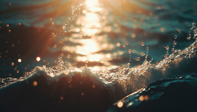 Sunny Sea Spray Close-Up - Generative Ai