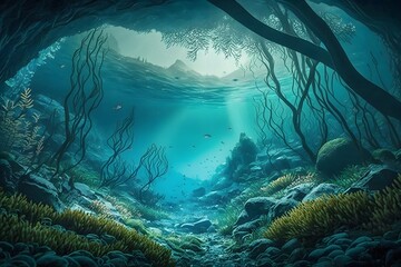underwater environment created using AI Generative Technology