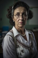 Mature Teacher Woman Portrait. Generative AI