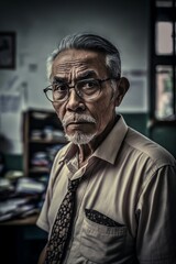 Asian Teacher Portrait with a Tie. Generative AI