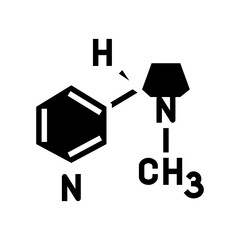 nicotine formula glyph icon vector illustration