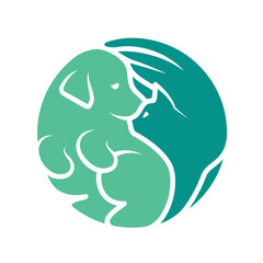 Cane e gatto Logo Template