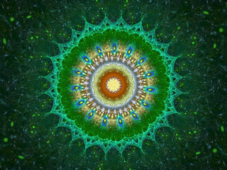 Abstract Magic energy multicolored fractal. 3D rendering.