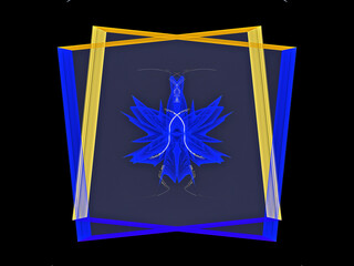 Abstract Magic energy multicolored fractal. 3D rendering.