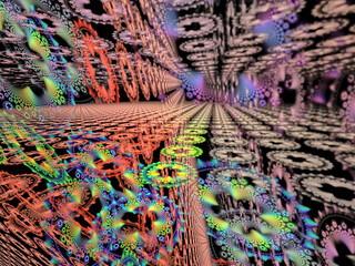 Abstract Magic energy multicolored fractal. 3D rendering.