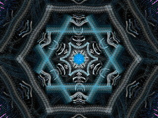 Abstract Magic energy multicolored fractal. 3D rendering.