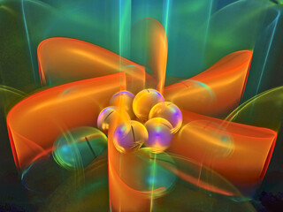 Abstract Magic energy multicolored fractal. 3D rendering.
