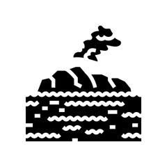 Fototapeta na wymiar island volcano glyph icon vector illustration