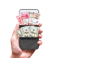 money wallet online concept, money exchange
