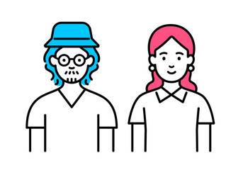 夫婦のベクターセット