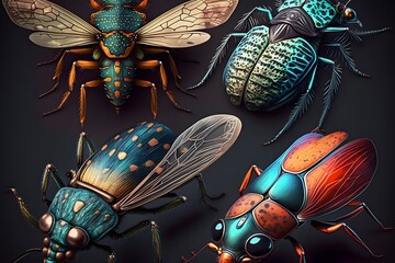 insects created using AI Generative Technology