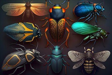 insects created using AI Generative Technology
