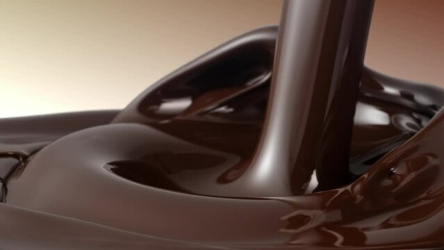 Pouring chocolate in cup
