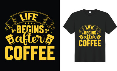 Coffee Typography, calligraphy, lettering, Hand drawing, poster, funny print Vector t-shirt design. Vintage, Good, best, hot, smell, love quote SVG cut files. Drink, text, black, slogan, inspirational