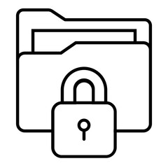 Folder Security Outline Icon