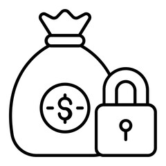 Money Security Outline Icon