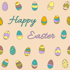 Colorful Easter eggs vector seamless pattern
