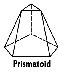 Prismatoid vector illustration. Polyhedron. Geometry. Stereometry. Mathematics icon