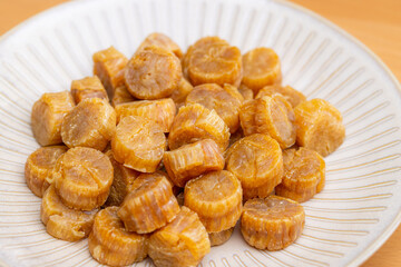 A collection of dried conpoy