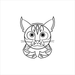 pretty cat vector line art work.