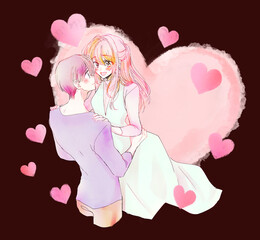 幸せそうな男女カップル　抱っこ